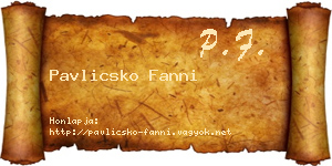 Pavlicsko Fanni névjegykártya