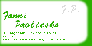 fanni pavlicsko business card